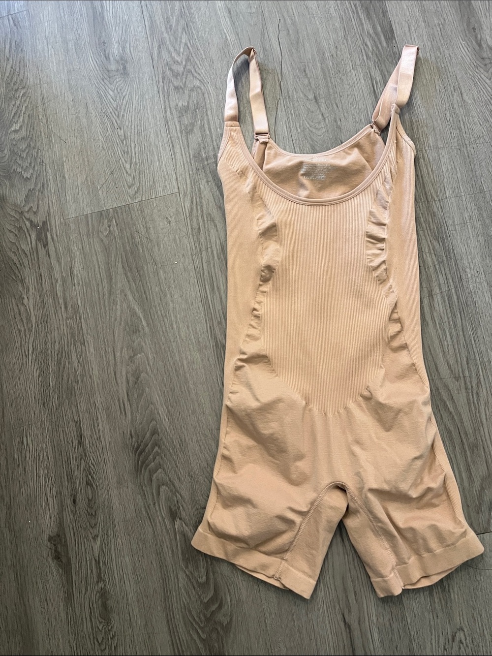Nude Seamless Shapewear Bodysuit Romper with Adjustable Straps